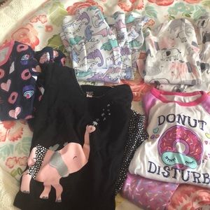 LOT OF 5 SETS OF 2T LONG SLEEVE AND PANTS PJS
